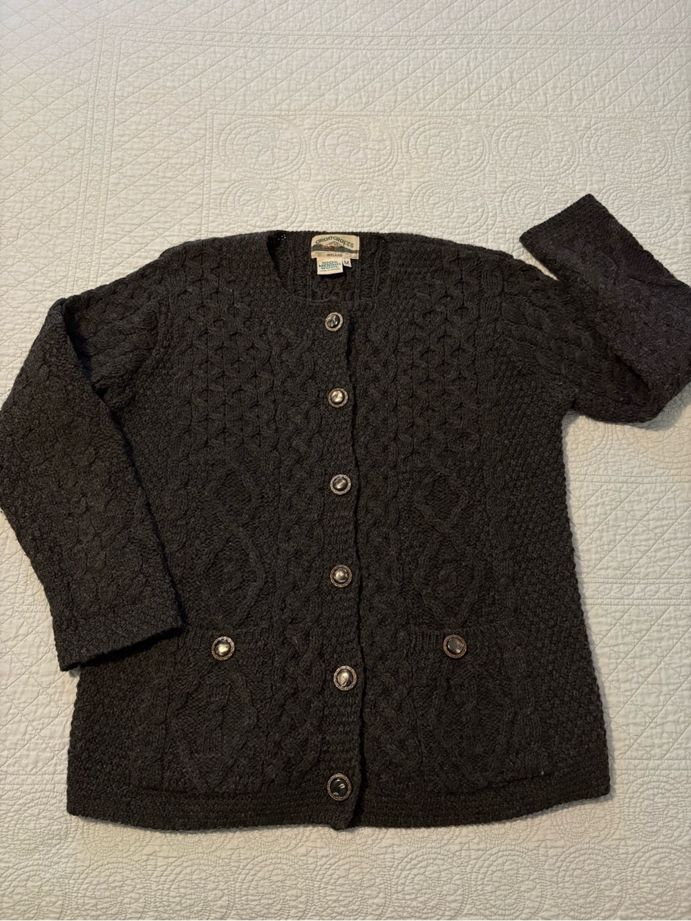 Aran Crafts wool cardigan. Size medium.